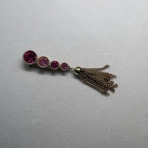 Vintage Sarah Cov Marked Tapered Alternating Dark & Light Pink Round Rhinestones